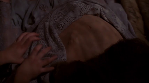 thebellyguide: thebellyguide:The Beastmaster (1982): PREGNANT: At the beginning of the film (~6