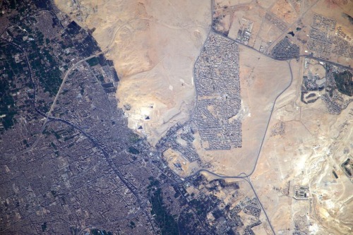 Notice something special in this picture? The ISS flew over Giza, Egypt and took this shot of the 