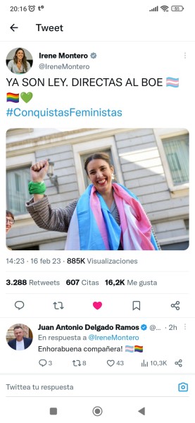 antifarichietozier:ALTALTsome good news!! the spanish state’s ministry of equality has finally passed one of the most progressive trans laws on the planet, shielded free and universal access to abortion and banned conversion therapy and genital
