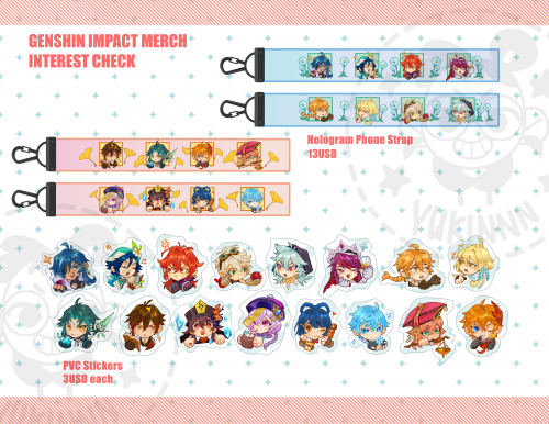 I finally put together the INTEREST CHECK survey for my upcoming #GenshinImpact merch. Please help m