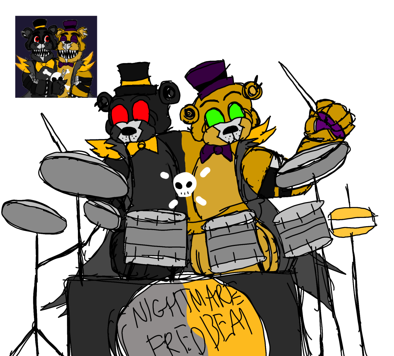 Requests are OPEN 🖤🎃🖤 — Punkrock Nightmare & Fredbear!