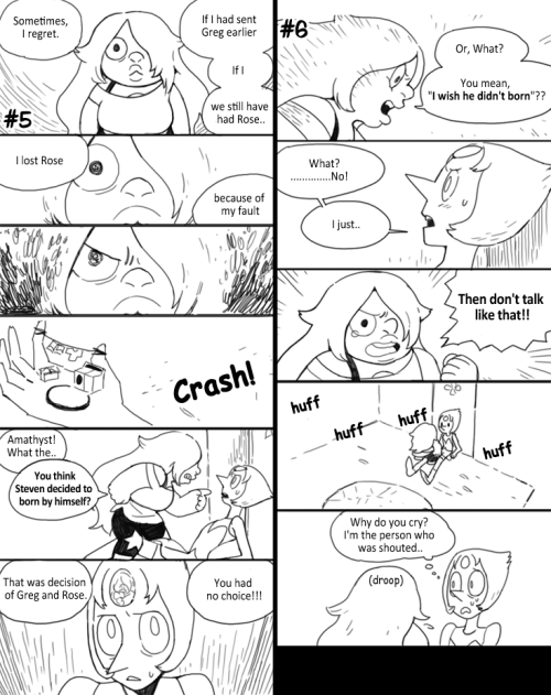 fan2gold:  It is story of Amathyst and Pearl.(And I draw a current Steven. My mistake!)* Thanks to my friend : translation word in toon!