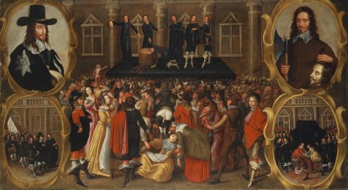 Unknown artist, the Execution of Charles I of England, 1649. Charles was executed by Parliament afte