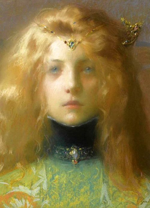 indigodreams:artemisdreaming:Jeune Fille De Face detail, 1899Lucien-Victor Guirand de Scévola