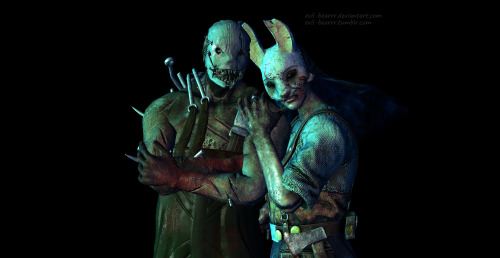 Trapper and Huntress Evan MacMillan (the Trapper) and Anna (the Huntress) from Dead by Daylight (Beh