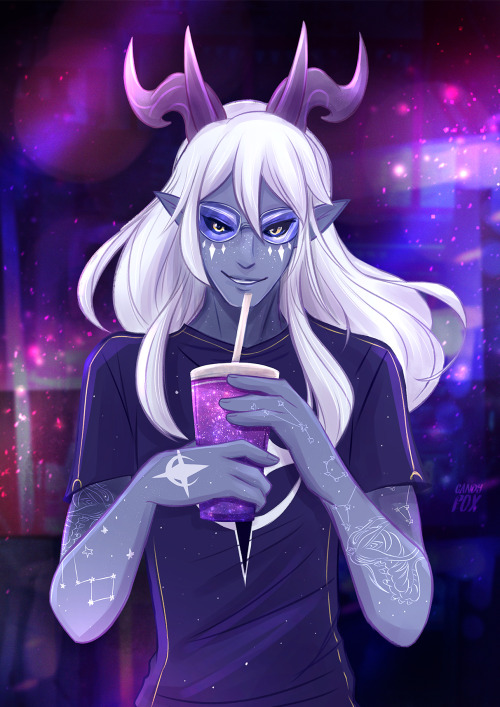 candyfoxdraws:Galaxy Bubble tea anyone?  