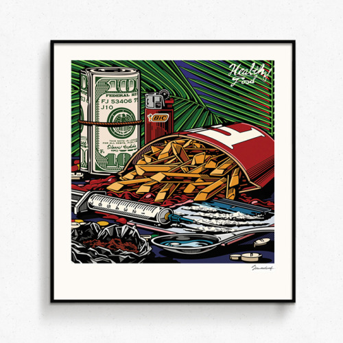rudcef:  PRINT : Healthyfood  Size : 13.4X13.4(inch) / 340×340(mm) Paper : TINTORETTO (Made in Italy) 250g Method : ROLAND VersaUV LEC-330 Edit of 100 (Numbered with signature)  Via RCF