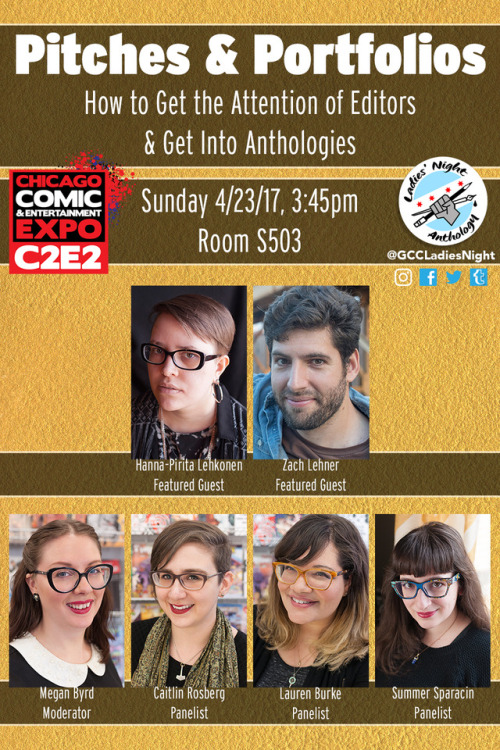 Ladies’ Night is hosting a panel at @c2e2 w/ special guests @hannapirita and @minisaurusrex! Join us