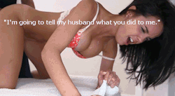 cum-in-your-wife: Why tell him when I videoed the whole thing? He can see what a whore you are and how you moaned and begged for me to pump your cunt full of cum.