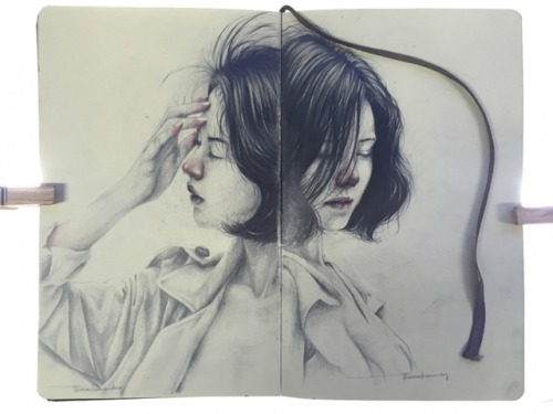 Thomas Hanandry (Indonesian, b. Surabaya, Indonesia) - From Graphite and Moleskine series, 2015  Dra