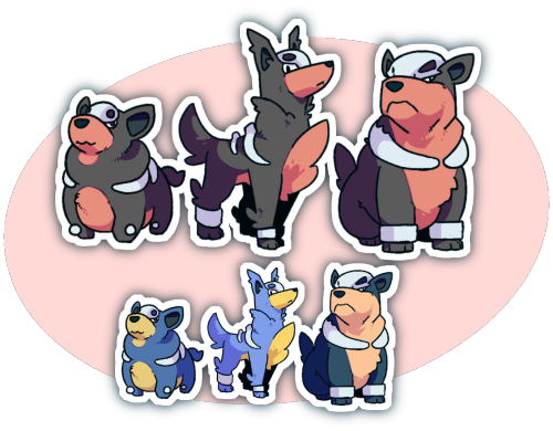 Somebody suggested I do some Houndour breeds, so, here they are~Royal ( +Yamper ), Pageant ( +Furfro