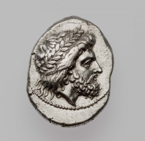 ancientbeardart: Stater of Polyrhenion with head of ZeusGreekLate Classical or Early Hellenistic Per