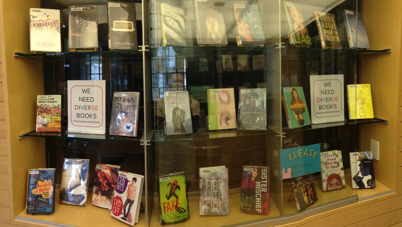 cindypon:
“ weneeddiversebooks:
“ WeNeedDiverseBooks Display at the Cambridge Public Library!
”
love this! had such a great Diversity in YA panel there in 2011.
”
Lovely to see CAT GIRL’S DAY OFF by Kimberly Pauley in this display!