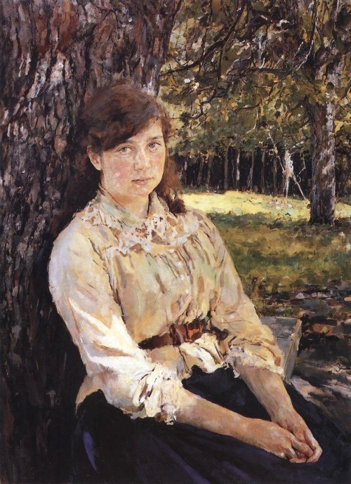 alaspoorwallace:Valentin Serov (Russian, 1865-1911), Girl in the Sunlight: Portrait of M.Y. Simonovich, 1888. Oil on canvas, 89 x 71 cm. Tretyakov Gallery, Moscow