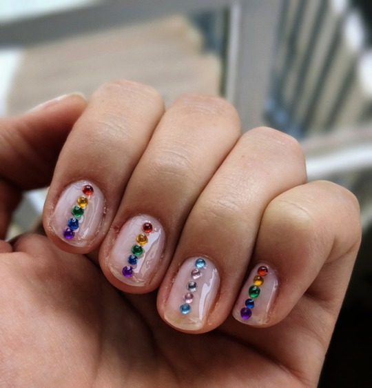 XXX nakedinasnowsuit:My nails for pride: rainbows photo