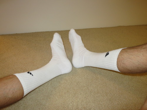 whitesocks10:  White Adidas Crew Socks! ำ. ุ worn. โ with some nice special treatment :P