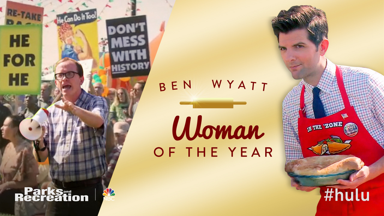 Congratulations, Ben Wyatt, on becoming “Woman of the Year” in Parks and Recreation. (Sorry, Leslie)