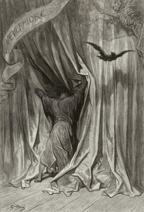 fer1972:  The Raven by Edgar Allan Poe On a day like to day but in 1845, The Raven