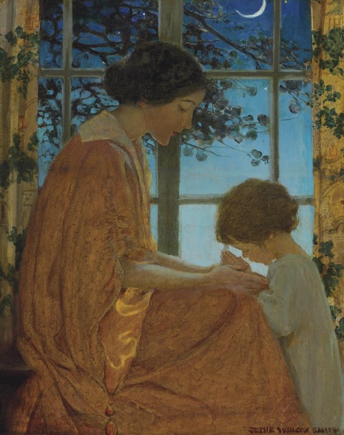 pintoras:  Jessie Willcox Smith (American, 1863 - 1935): This Simple Faith Has Made America Great (via Christie’s)