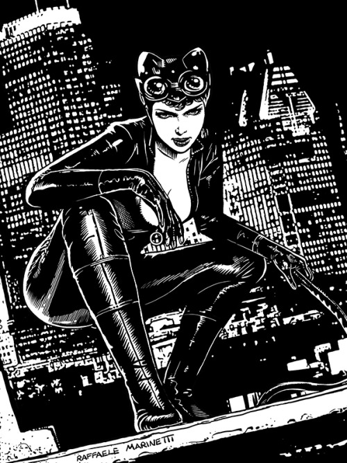 raffaelemarinetti: other Catwoman of mine, done in black and white version