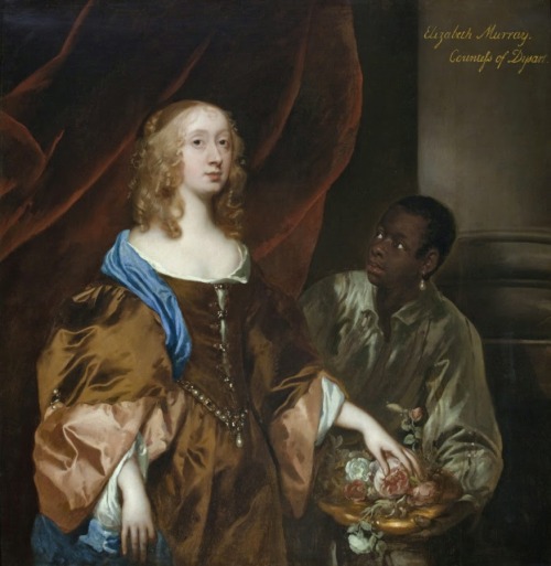 Elizabeth Murray, Lady Tollemache, Later Countess of Dysart and Duchess of Lauderdale with a servant