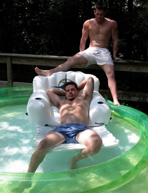 brothertobrother:  Bros by the pool