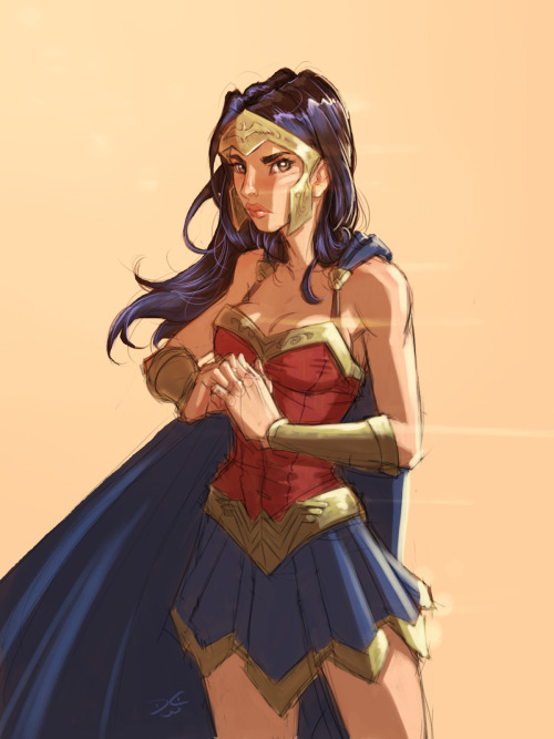 springpunkr:  Always liked the older Ancient Greek Amazon take on Wonder Woman… another Note 8.0 doodle in Clover… 