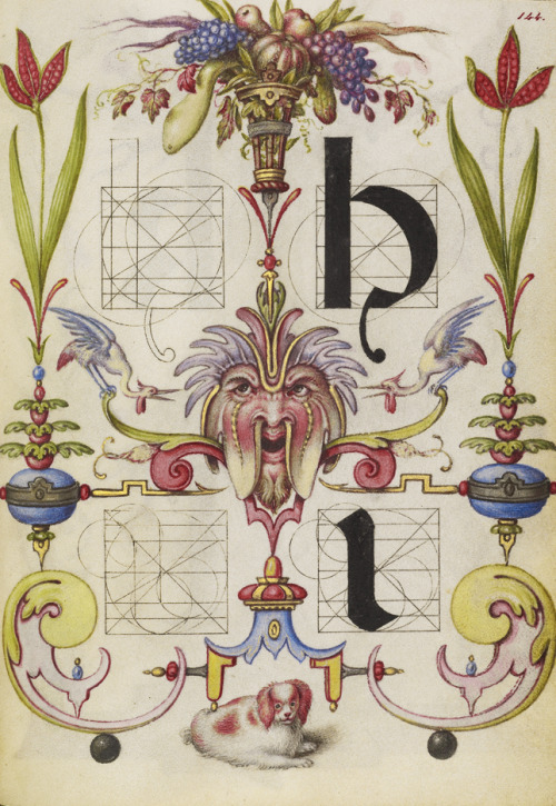 design-is-fine: Joris Hoefnagel, Guide for Constructing the Letters H and I, 1591-96. Watercolo