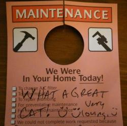 kittendrumstick:   A maintenance person came