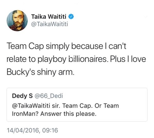 ofsighs:Taika Waititi + Bucky