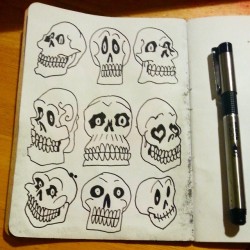 Filling Up My Sketchbook Project Aketchbook With Skulls.  Technically My Theme Is