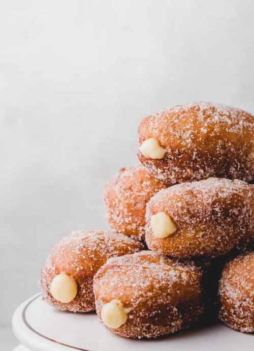 Cinnamon Sugar Donuts with Cream Filling