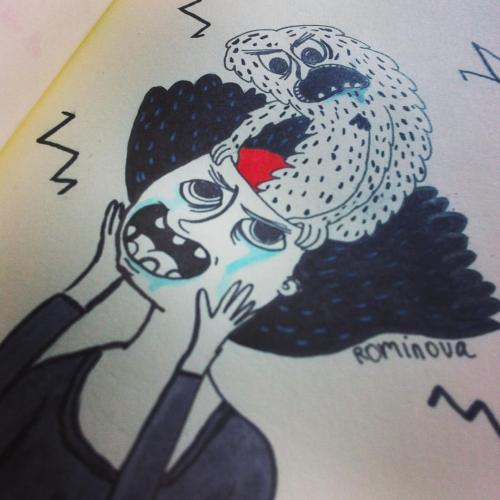 Últimamente he tenido horribles dolores de cabeza, y uno que ayer me impidió empezar el #inktober . 