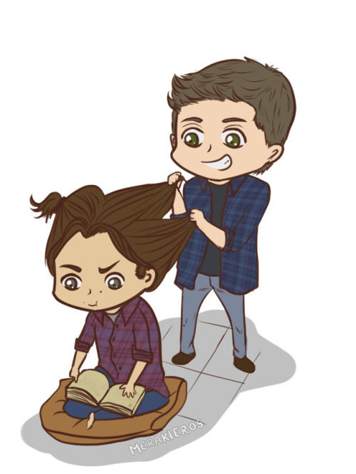 Nobody will ever tell me that Dean doesn&rsquo;t mess with his brothers hair.For @kellios Happy birt