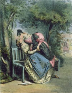 sweet4ngell:‘Boarding School Friends’, by Paul Gavarni; 1837