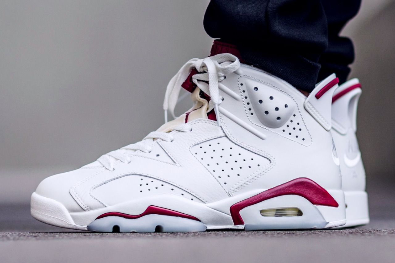 jordan 6 off white maroon