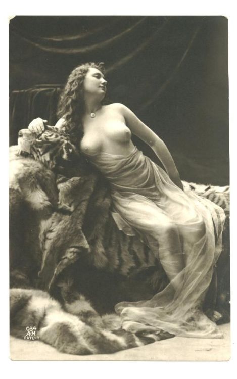 thosenaughtyvictorians:  No boudoir set is complete without a woman in diaphanous draperies posing languidly atop a dead animal. For all our valued customers who really want people to know they have more money than taste.