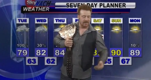 allsheamusfarrelly:  Sheamus is the Weatherman. I´ll wake up every morning to see this!