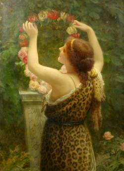artbeautypaintings:  Woman with a floral