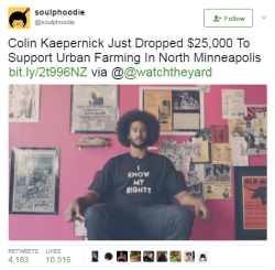 black-to-the-bones:  He’s unemployed,he faced awful consequences for his peaceful protest, yet he still donates money. He is our hero.