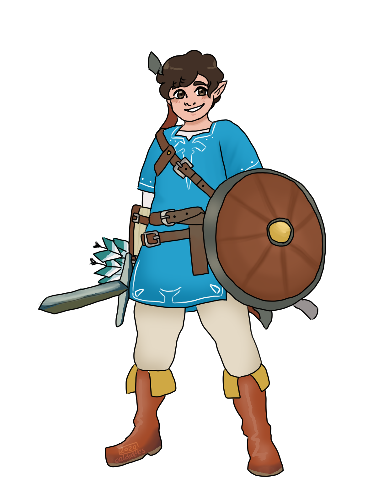 Something I drew for one of my students. He really loves Breath of the Wild, and so I drew him as a Hylian Champion.