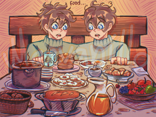 Little Boys Having Dinner For The First In Forever