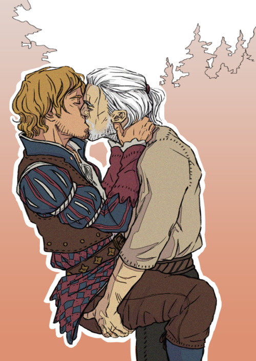 johix:I miss Geralt and Dandelion and I’m too lazy to pick up one of the books or draw a proper pic,