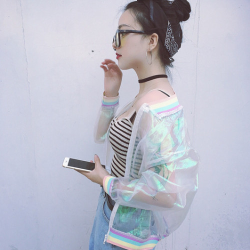 sweetfairyshop: Holographic Jacket 12.99 USD Free Shipping