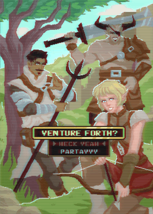 Lil Retro Pixel Fanart Of My Fave Partying Party: Sera, Dorian And The Iron Bull