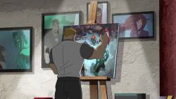 ironmima:  i swear to god, I SWEAR TO GOD, the writers of this show ship stevetony and read fanfic on ao3 LOOK AT THE FIRST PHOTO i mean he has TWO PAINTINGS OF TONY on his wall THEY ARE RIGHT IN THE CENTER and that tony painting on the left like TONY