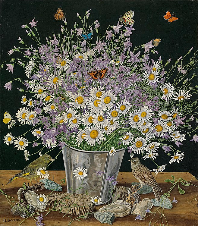 igormaglica:Adolf Dietrich (1877-1957), Wiesenglockenstrauss, 1934.oil on wood,