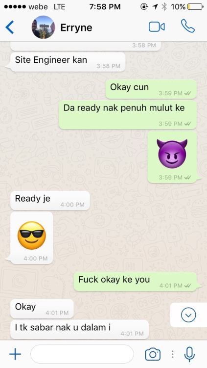 anakomak77: faizal46: Chat dengan wife org sangap..reblog byk2.. nanti aku payung gambar baik punya 