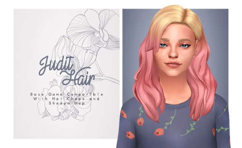 isjao:Judit Hair - Mercy’s All Star Skin hair.BGC;Comes will all 18 EA hair colors;Hat Compatible;Om