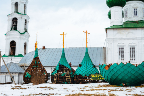 Reconstruction of church domes in Levashovo, Yaroslavskaya obl// The Resurrection Church, 